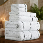 6PC Towel Set - Cotton Bathroom Accessories with 2 Bath Towels, 2 Hand Towels, and 2 Wash Cloths - Quick Dry Towels by Lavish Home