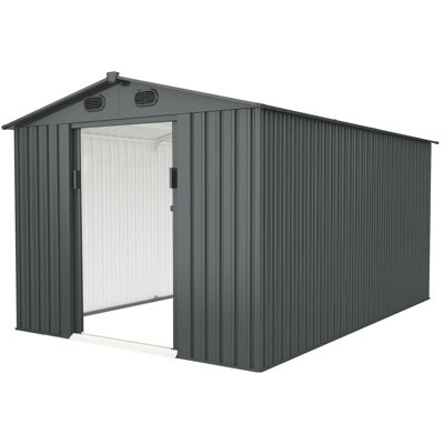 12 ft. W x 8 ft. D Metal Vertical Storage Shed