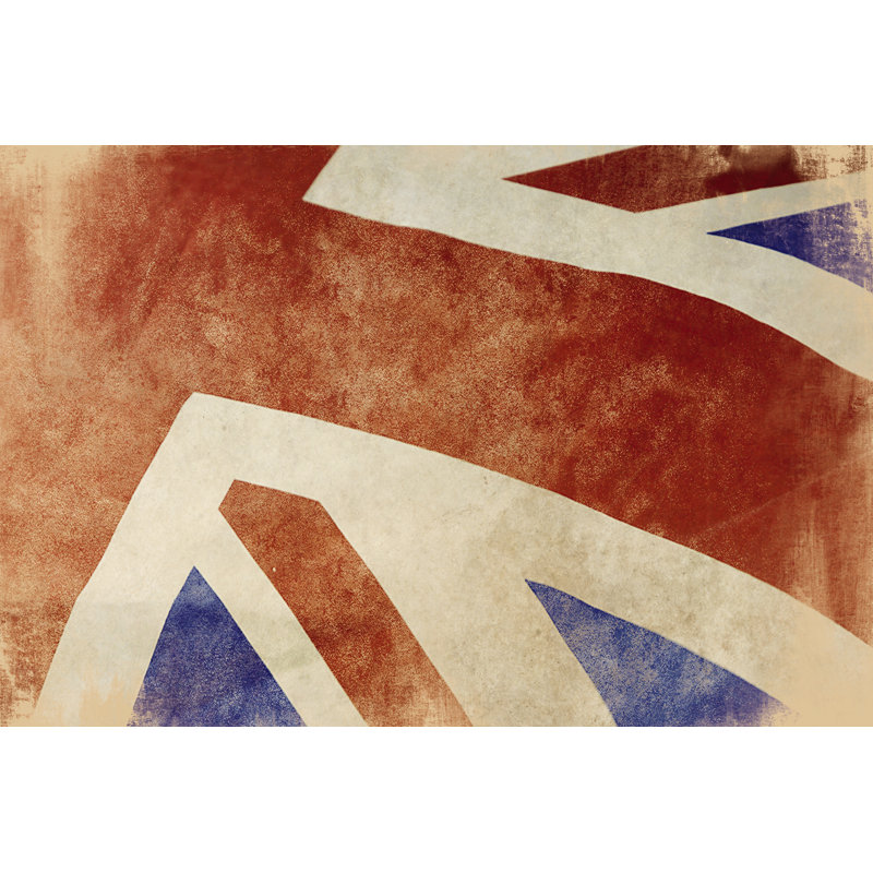 British Flag Close Dusty - Wrapped Canvas Painting, 30cm H x 46cm W x 3.8cm D