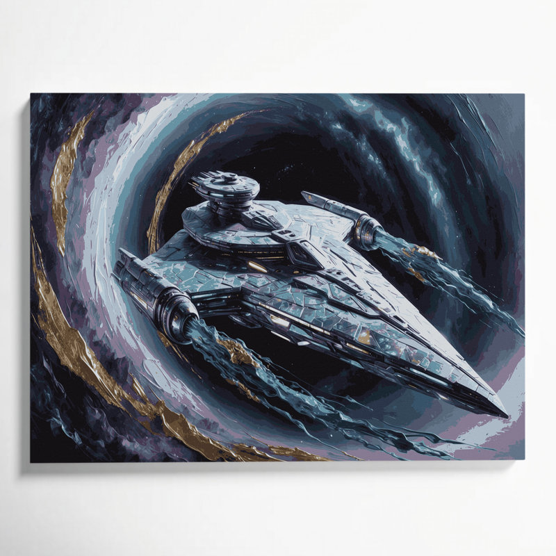 Art mural sur toile gris Sci Fi Interstellar, H 8 po x l 10 po
