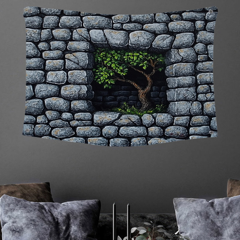 Tapisserie murale arbre - Décoration murale architecture, H 88 po x l 104 po
