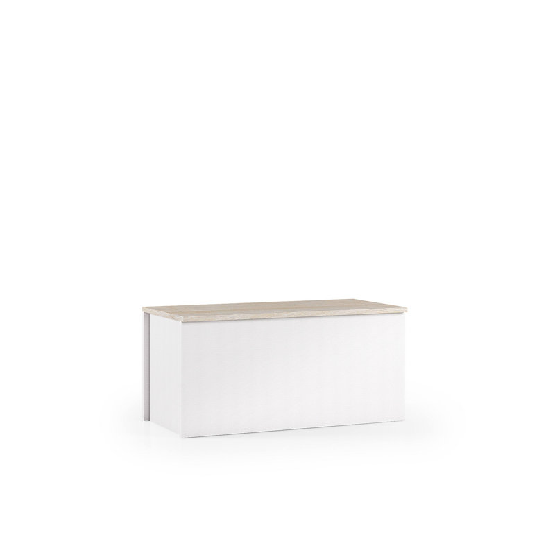 Chest Miltonia, Capacious Multipurpose Storage Box, Modern Chest, 100% Made In Italy, 90X45H45 Cm, White/Oak