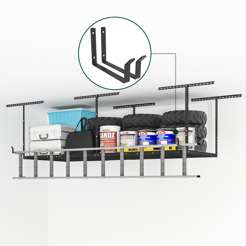 Hauteur en acier - Support réglable au plafond, Noir, H 40 po x l 96 po x P 38 po