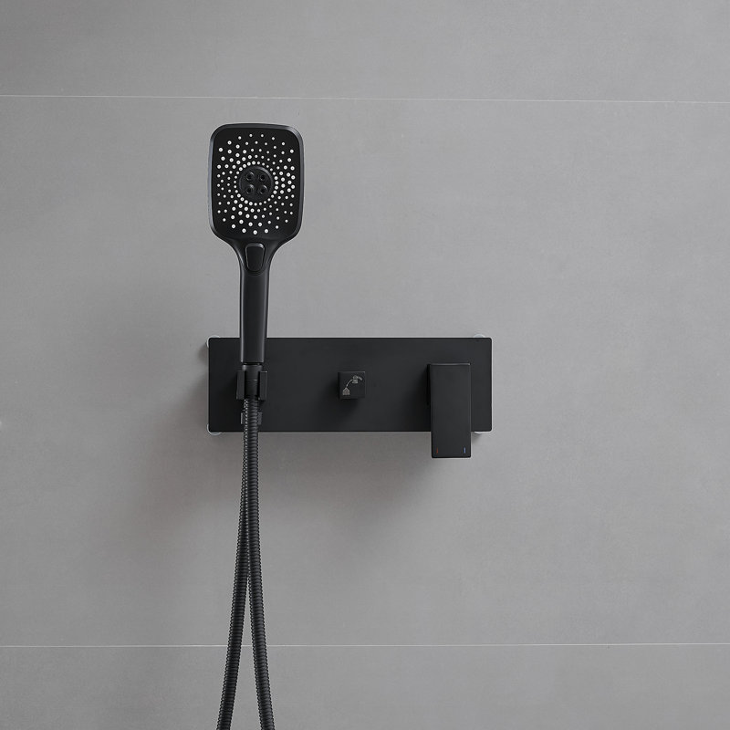 Matte Black Dual Head Rain Shower System with Handheld
