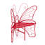 Banc de jardin en métal moulé Modern Butterfly