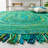 Kellems Solid Color Handwoven Cotton Area Rug in Green-2073898855