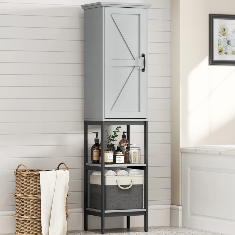 Armoire à linge autoportante Jenniyah, gris