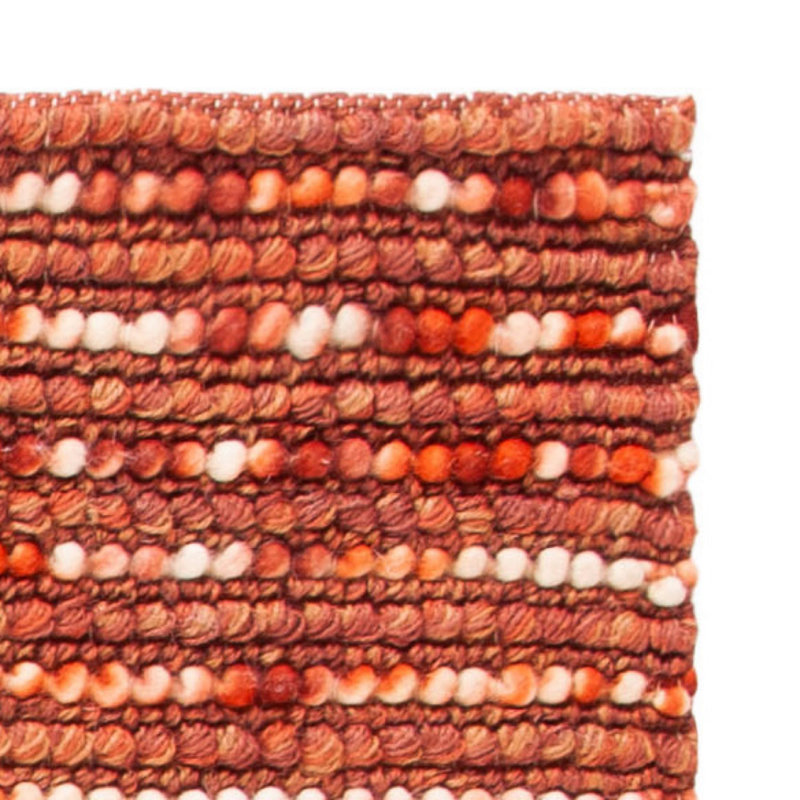 Tapis rouille rayé tissé à plat à la main Ferrera, Rectangle 2 pi x 3 pi