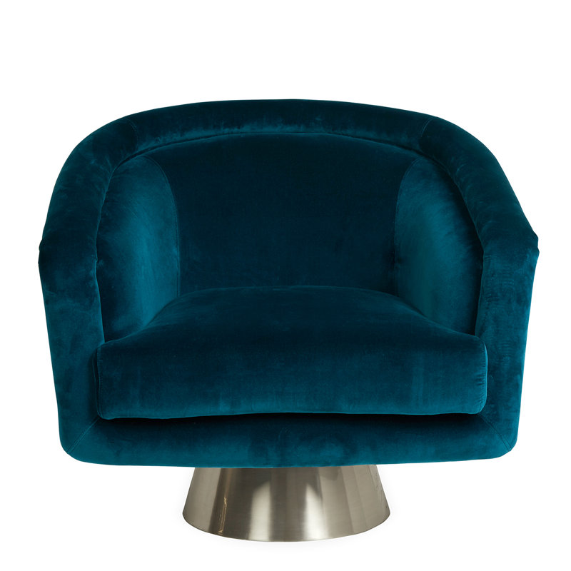 Bacharach Swivel Chair, Rialto Reef Velvet