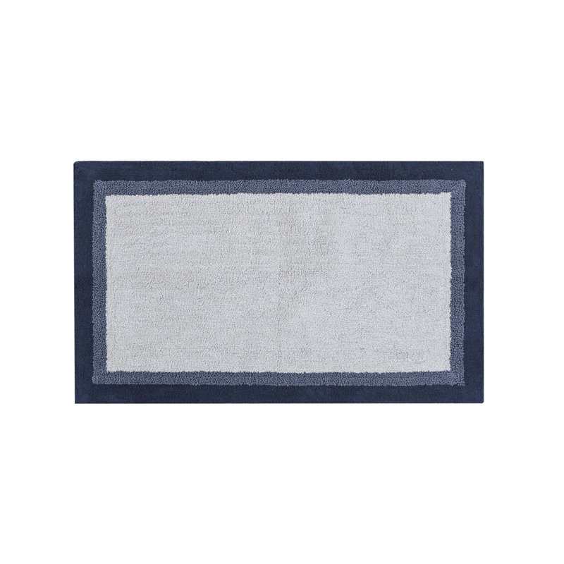 Cotton Tufted Bath Rug, 45" L x 27" W, Navy