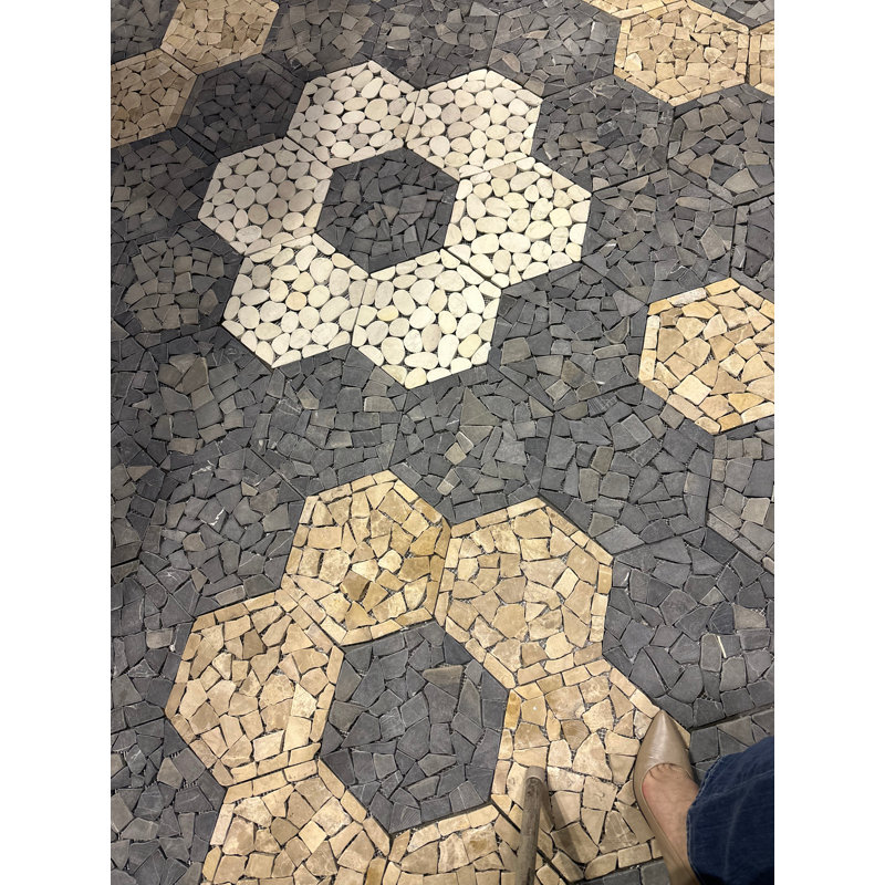 Mosaïque plate grise alvéolée 9,84 po x 11,81 po