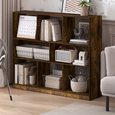 Natisha 8-Cube Horizontal 3 Tier Bookcase, Bookshelf, Storage Organizer