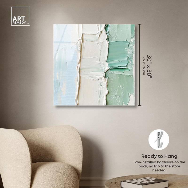 «Minted Horizon I», reproduction d'art acrylique sur toile par Art Remedy, H 30 po x l 30 po