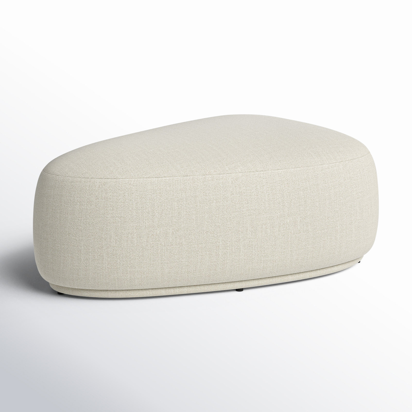 Adna 44'' Triangular Upholstered Ottoman, Effie Linen Performance