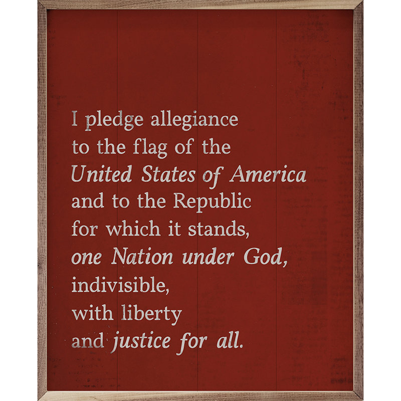 «Pledge of Allegiance», rouge rétro, H 30 po x l 24 po, Rouge