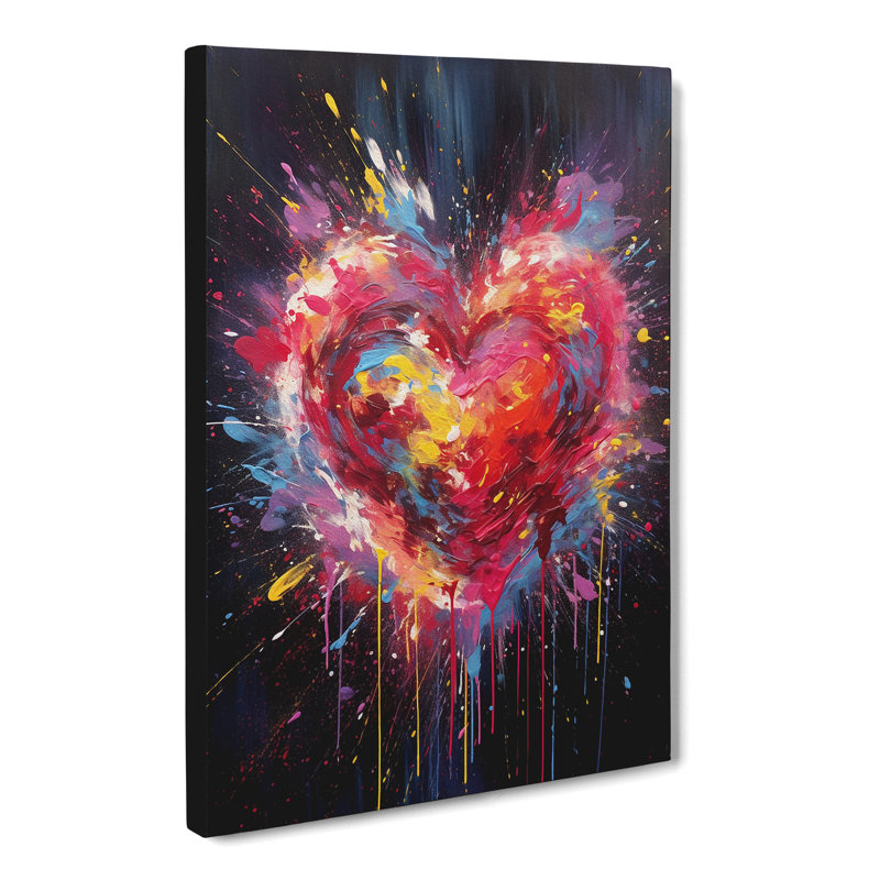 Love Heart Action No.3 - Wrapped Canvas, 60cm H x 40cm W x 3cm D