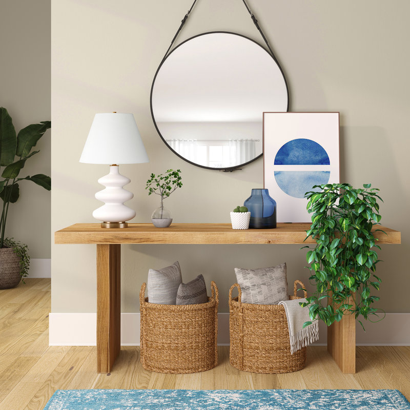Danelea Glass Table Lamp, Pure White