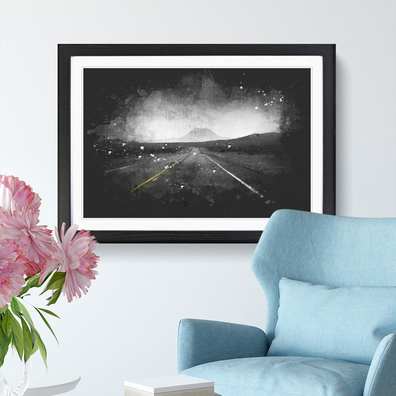 The Road to Texas - Picture Frame Graphic Art Print, Black Framed, 24cm H x 33cm W x 2cm D