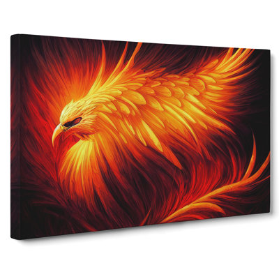 Powerful Phoenix Bird - Wrapped Canvas Print