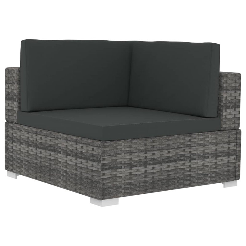 Zunairah 27.4" Wide Square Patio Sofa with Cushions, Gray