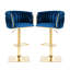 Heidel Swivel Upholstered Velvet Adjustable Height Bar Stool with Iron Frame-1697141035
