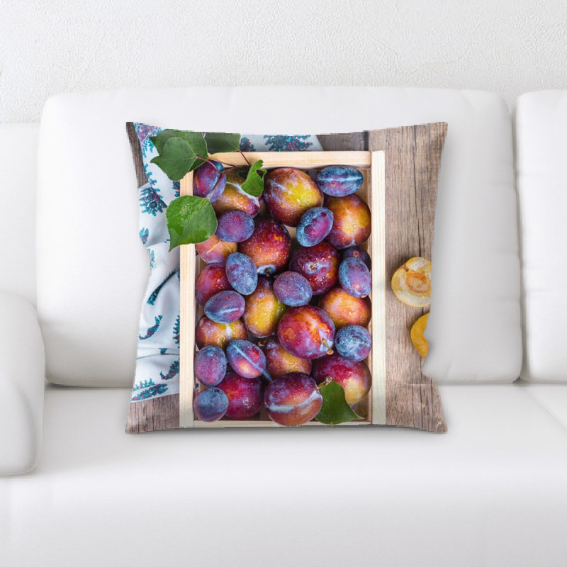 Coussin décoratif prune