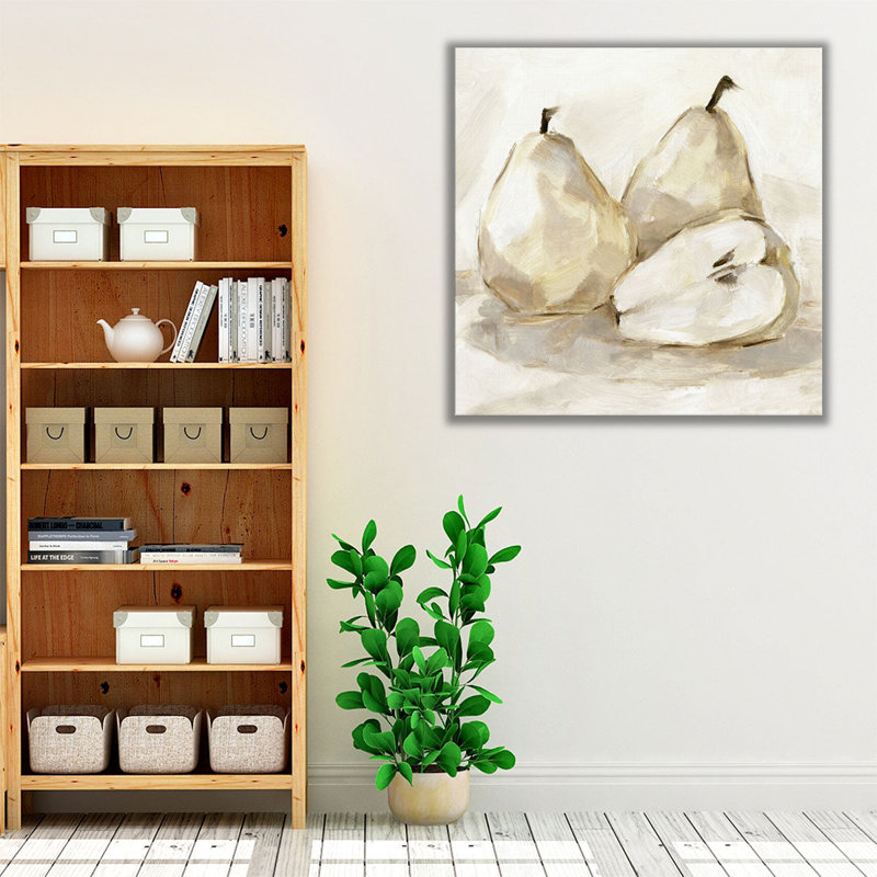White Pear Study I - reproduction d'art sur toile, H 12 po x l 12 po