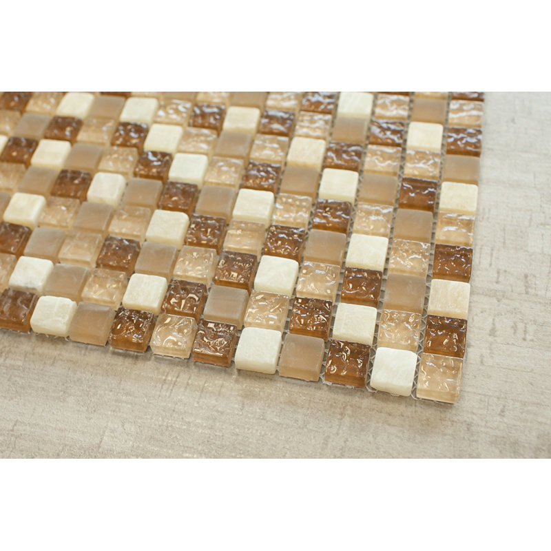 Petits carreaux à mosaïque murale 11,75 po x 11,75 po, Brun
