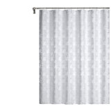 Bayou Breeze Palm 3D Palm Tree Leaves Textured Weaved Lurex Designed 3D Fabric Shower Curtain 70" X 72" In White