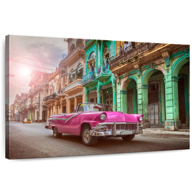 Mehar Classic Pink Car, 24'' H x 36'' W