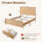 Maud Modern Queen Size Bed Frame with 50" Tall Headboard, Wood Platform Bed Frame with 18.86" Tall Curve Design Decoration Footboard & 2 Large Storage Drawers, No Box Spring Needed-925728187-925728191
