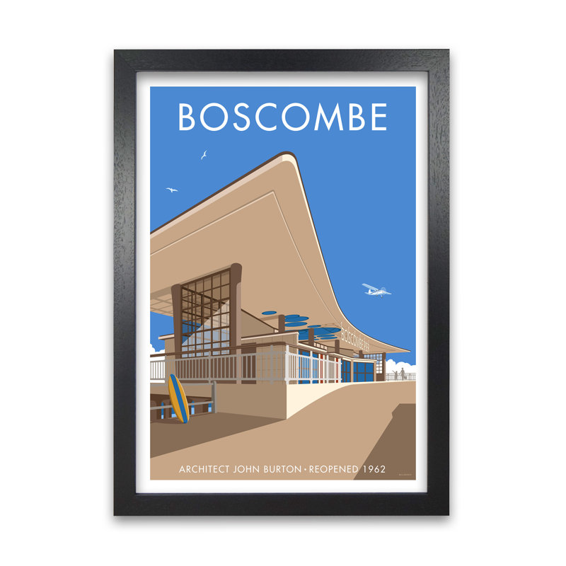 Boscombe Pier by Stephen Millership - Print, 84.1 cm H x 59.4 cm W x 5 cm D, Black