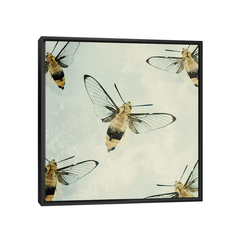 « the beyhive », impression sur toile tendue, Toile avec cadre noir, Pas de tapis, H 18 po x l 18 po x P 1,5 po