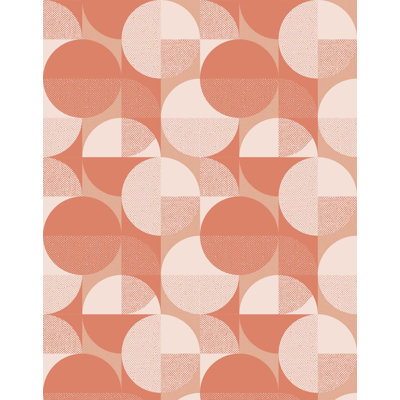 Emanuelle 7m x 75cm Matte Bauhaus Circle Wallpaper Roll