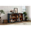 Grande armoire 4 portes - bleu marine. Buffet de rangement pour le salon. Tablettes réglables, trou de câble bleu marine avec tablettes. Salle à manger élégante, fabrication. Fil-953707494