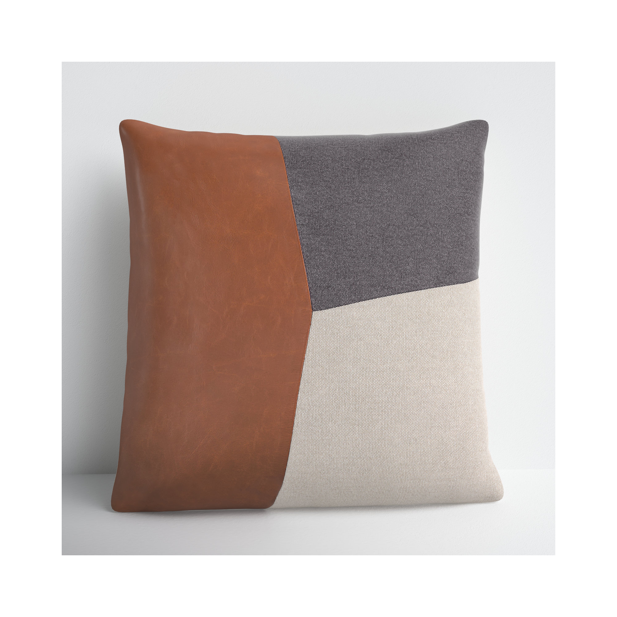 Tawny Patchwork Cotton Throw Pillow, Polyester/Polyfill, 18" x 18"