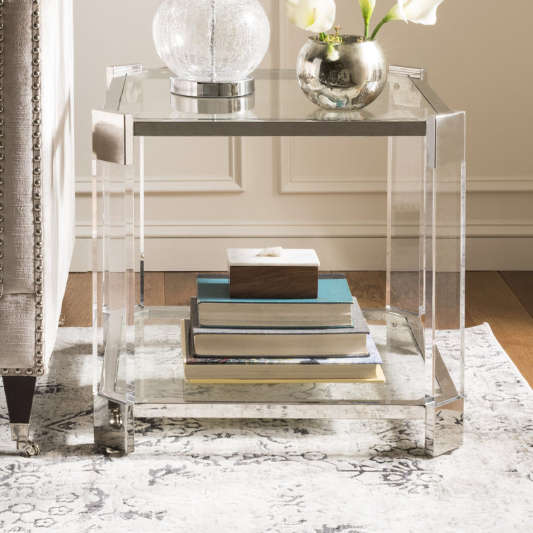 O'Hara Glass Top End Table with Storage