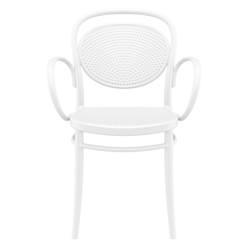 Farrah Stacking Patio Dining Armchair, White