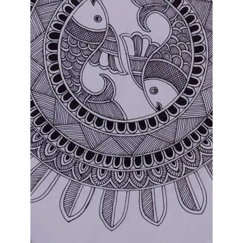 Belle peinture Madhubani de poisson | Pigments naturels | Par Abhishek Kumar
