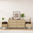 Aimara 3-Piece Bedroom Set, 51" Rattan 6 Drawer Dresser & Nightstand Set of 2