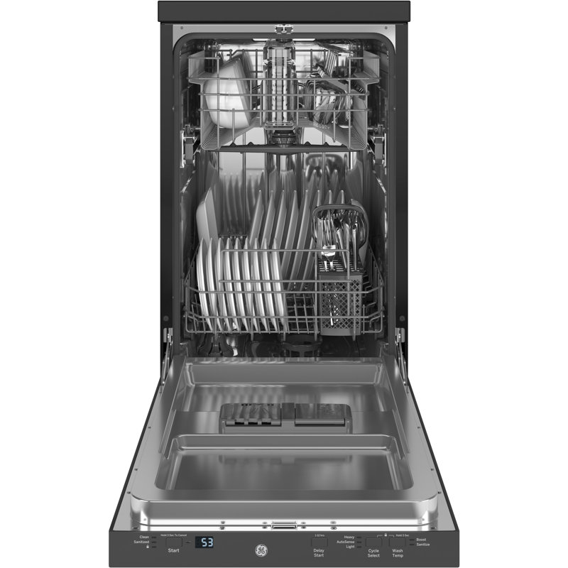 18" 52 dBA Smart Portable Full Console Dishwasher with Sanitize Cycle