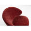 Sculptural Swivel Accent Chair In Luxe Crimson Chenille