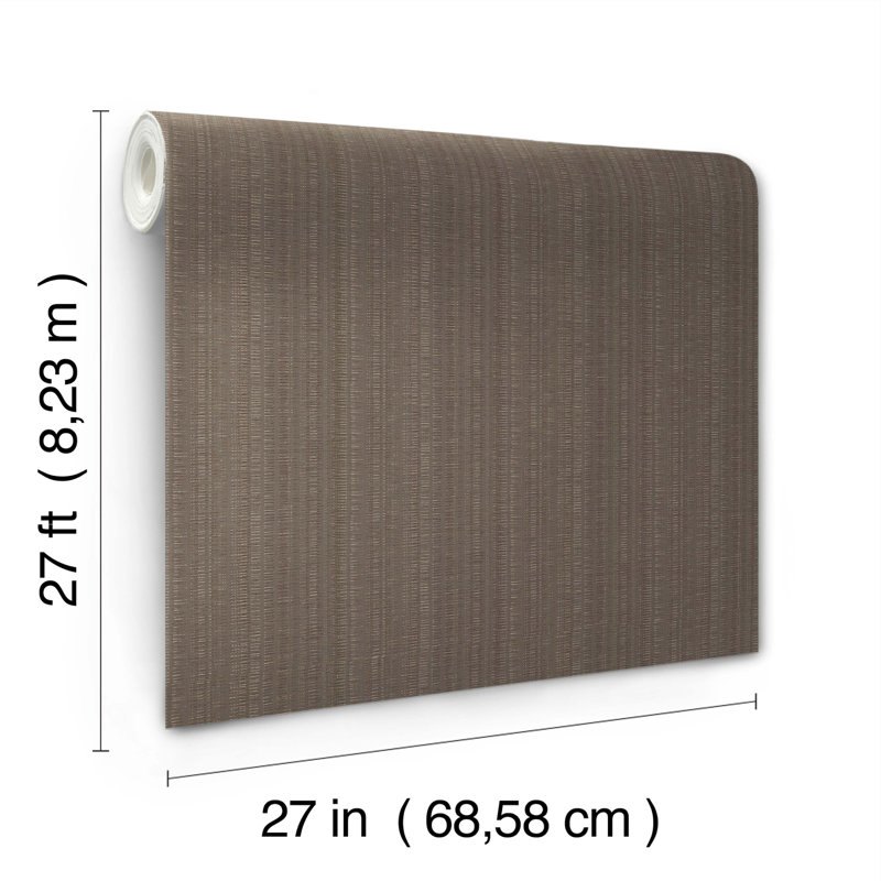 Striped Wallpaper Roll, Umber