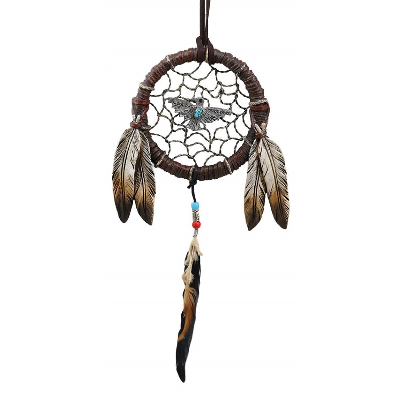 Décoration murale dreamcatcher raven ring indien native american