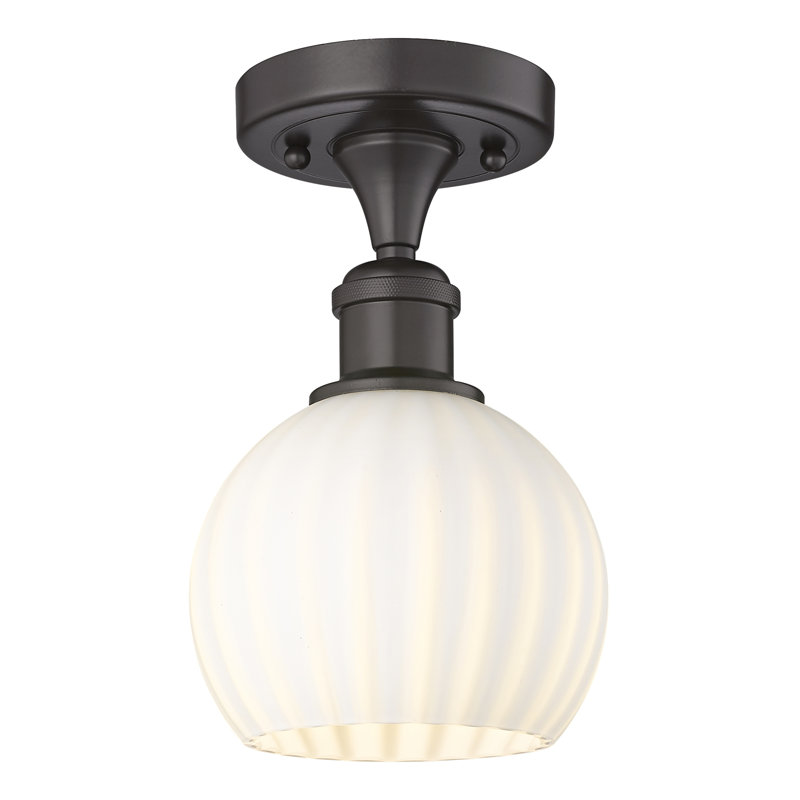 Plafonnier semi-encastré 1 lumière Ballston - Adriao, Bronze huilé, H 9,25 po x l 6 po x P 6 po