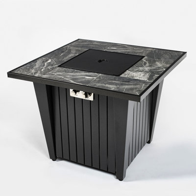 32" Square Steel Propane Gas Fire Pit Table, 50000 BTU