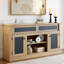 Meuble télé 58,5 po en relief pour téléviseur de 65 po ou moins, console multimédia avec tablette réglable et porte coulissante, rangement spacieux, armoire à poissons pour le salon et le centre de divertissement-2063980912-2054660806