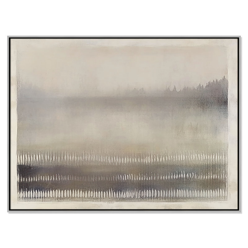 Équilibre équilibré III - reproduction de paysage par Irena Orlov, L 49,5 po x H 37,5 po, Framed Canvas, Flottant argent