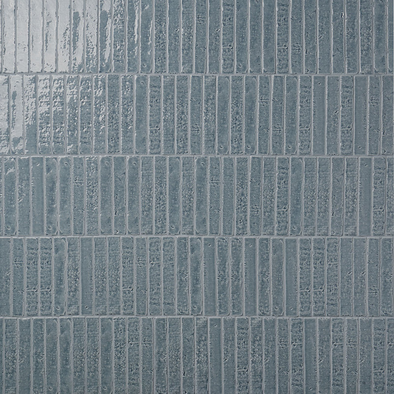 Wabi Sabi 1.5x 9 Crackled Glossy Ceramic Subway Wall Tile, Light Blue