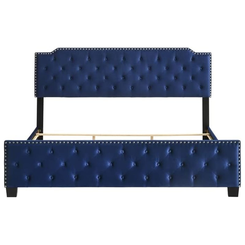 Lit tapissier Seema, Grand, Bleu marine